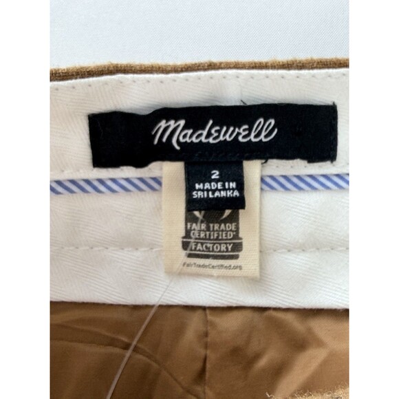 Madewell The High Rise Rosedale Straight Pant Womens 2 Brown Pinstripe Pleated 2 - Picture 9 of 16